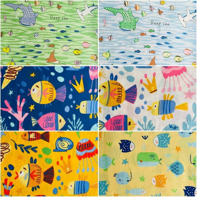 DMFR Cotton Fabric Squares 5x5 Charm Packs for Quilting 5 inch for Baby Boy Sewing Patchwork 42pcs (Ocean Fabric) - Image 2